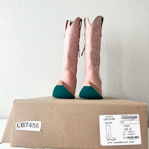 Lane SMOKESHOW Womens Cowboy Boots 10 Pink Leather Western Cowgirl Mid Calf - Picture 12 of 14